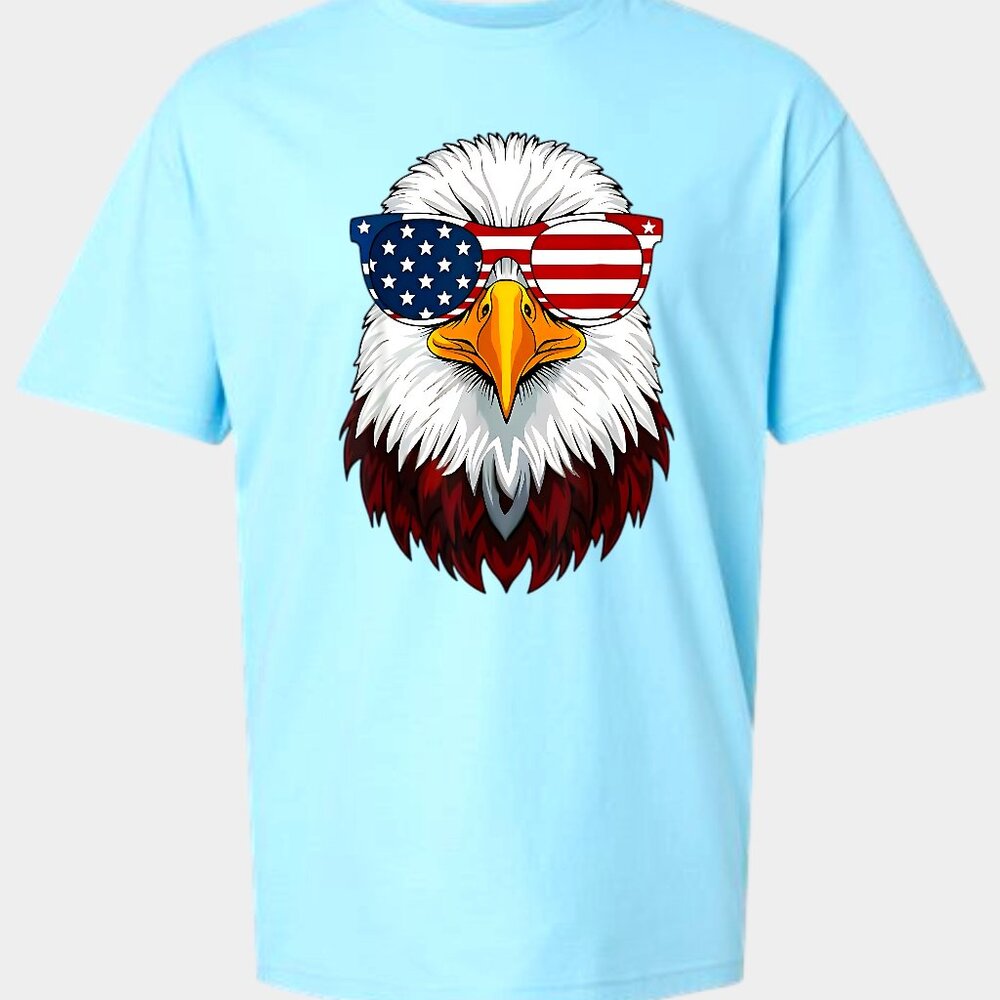 American Bald Eagle Wearing Shades With American Flag Colors